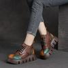 Thick-soled Martin Boots Autumn and Winter New Retro Color Lace-up Short Muffin-bottom Boots