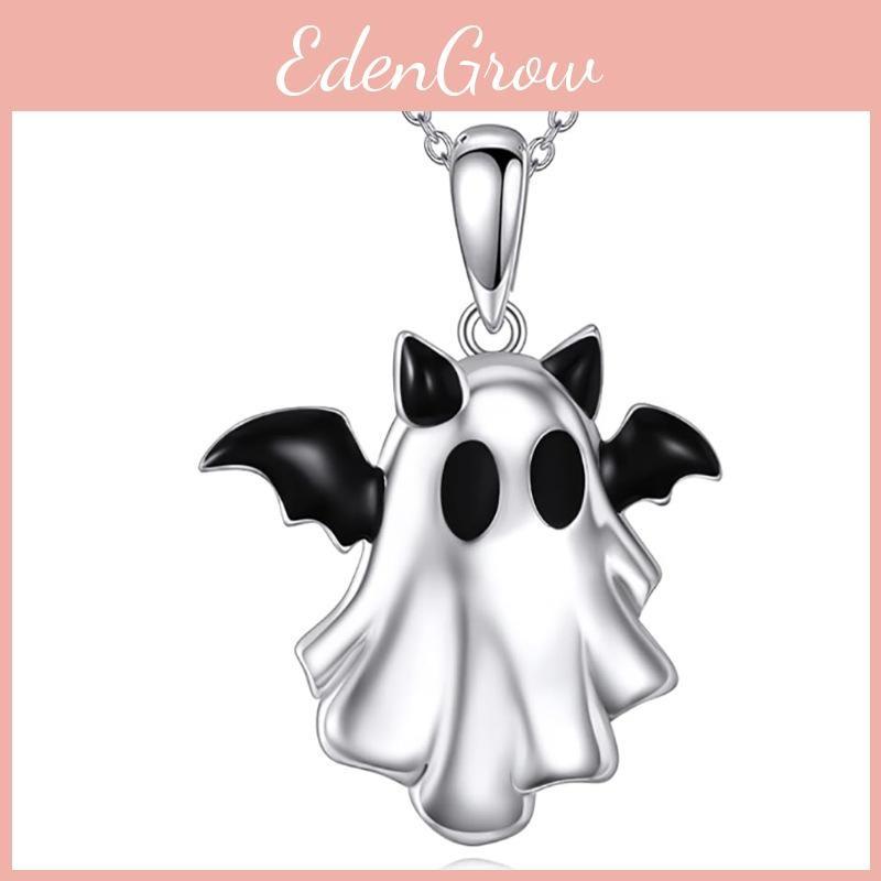 Halloween Ghost Pendant Necklace With Zinc Alloy Material For Accessory Holiday