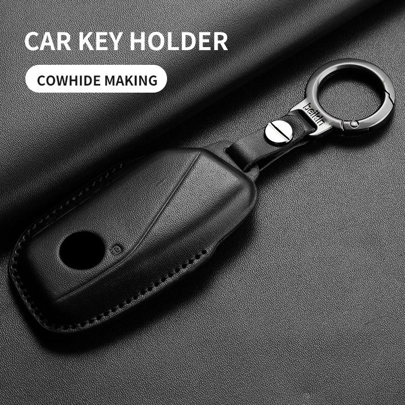 Leather Car Remote Key Case Cover Shell for BMW 7 Series G70 G09 XM U06 G81 M3 2023 I7 X7 G07 LCI IX I20 X1 U11 Protector Fob