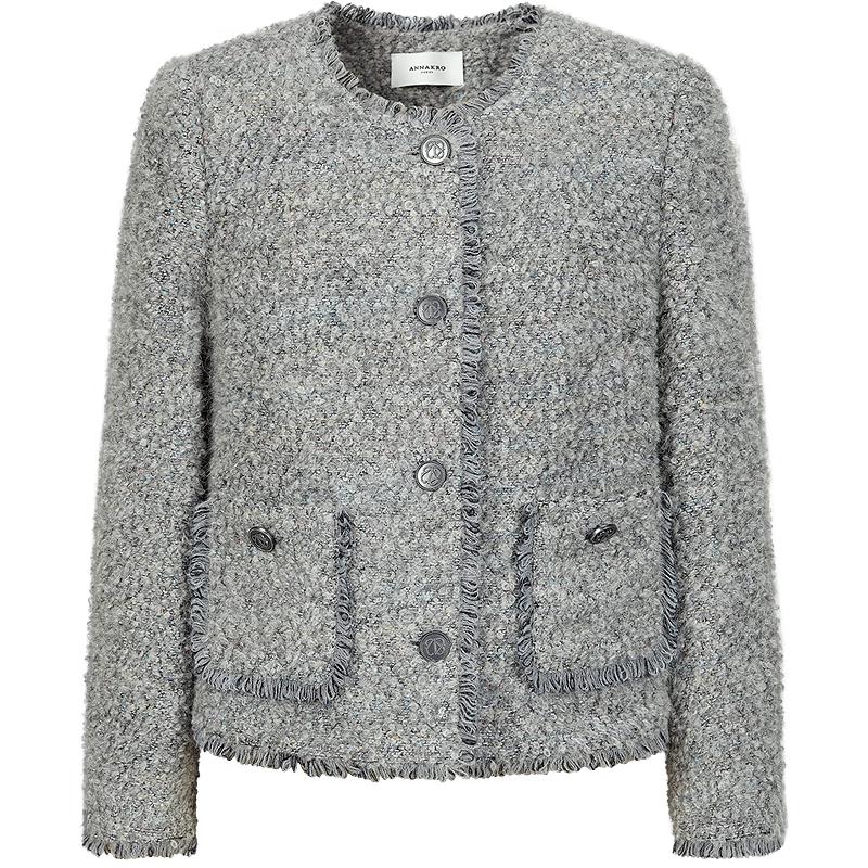 

JUZI Anna Couture Серое короткое шерстяное пальто в стиле аромата S