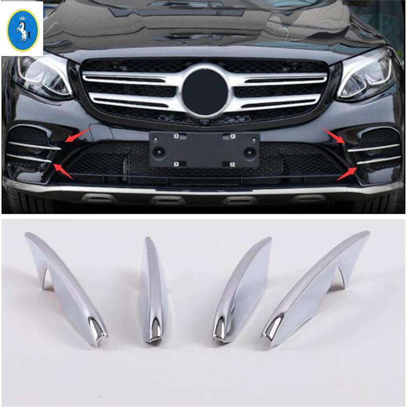 Griglia paraurti anteriore auto in ABS, copertura decorativa per fendinebbia, finitura per Mercedes Benz GLC X253 2015 - Accessori esterni