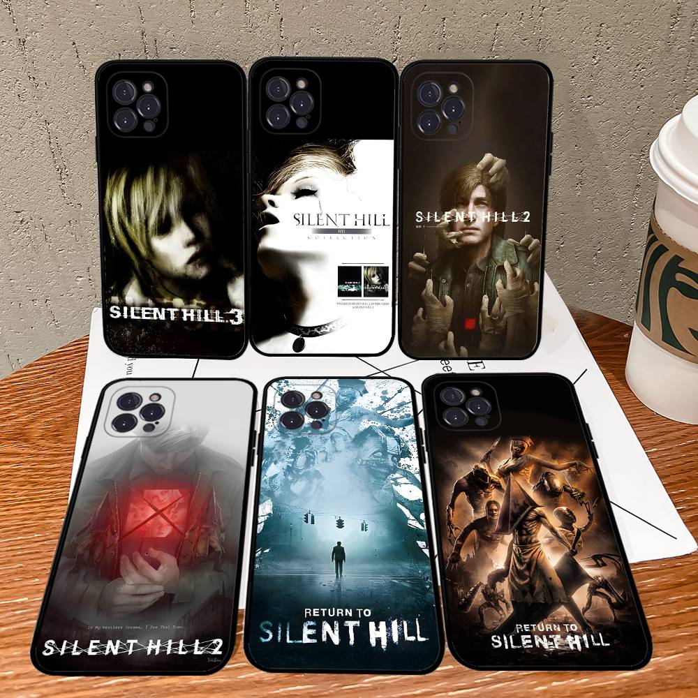 Horror Games S-Silent H-Hill Phone Case For IPhone 17 16 15 14 13 12 11 Pro Max Plus Mini Silicone Black Cover