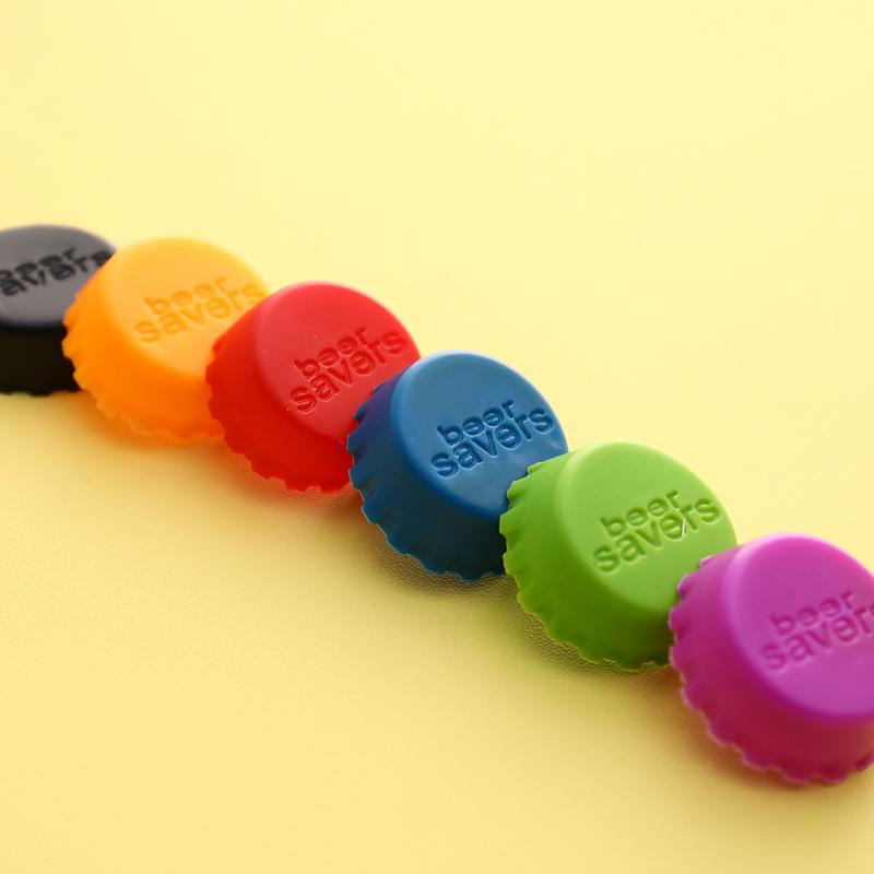 6Pcs/Set Reusable Silicone Bottle Fresh-Keeping Cap Stopper Bottle Soda Beer Cap
