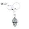 Sparkling Skull Keychain Bling Rhinestone Keychain, Halloween Gothic Car Key Ring Keyring Pendant, Handbags Backpacks Purse Charm Accessory
