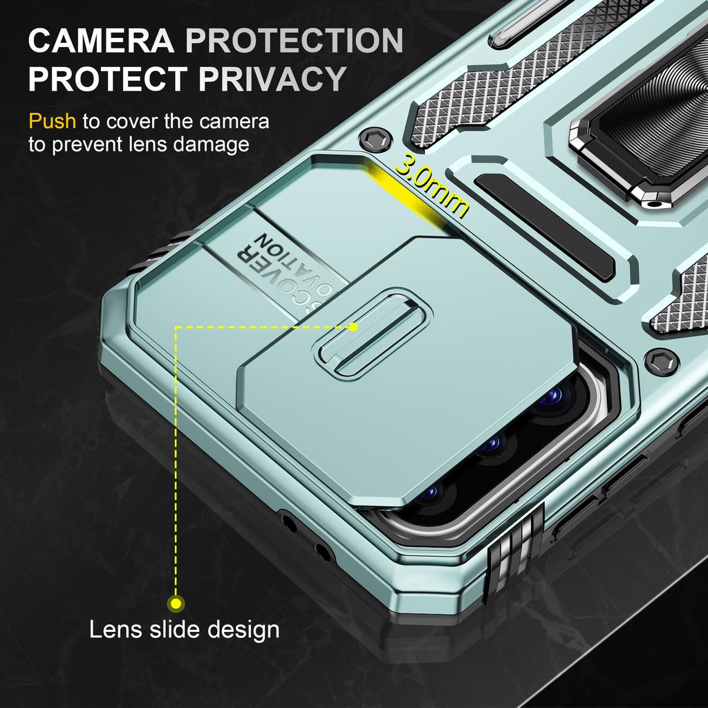 For Samsung Galaxy A36 5G/A56 5G Case Kickstand Slide Lens Lid PC + TPU Drop-Proof Phone Cover