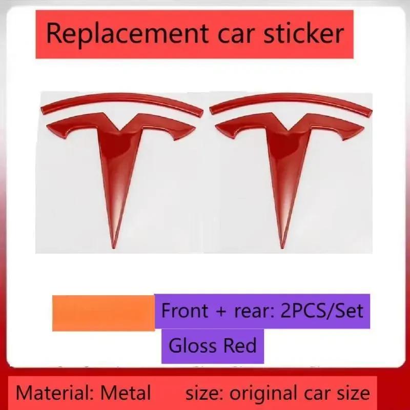 Naklejka Samochodowa 2025 Gorący Metal Dla Tesli - Emblemat Przód Samochodu Emblemat Bagażnika Tylnego Pasuje do Modelu 3 Model Y wymiana logo tył i r