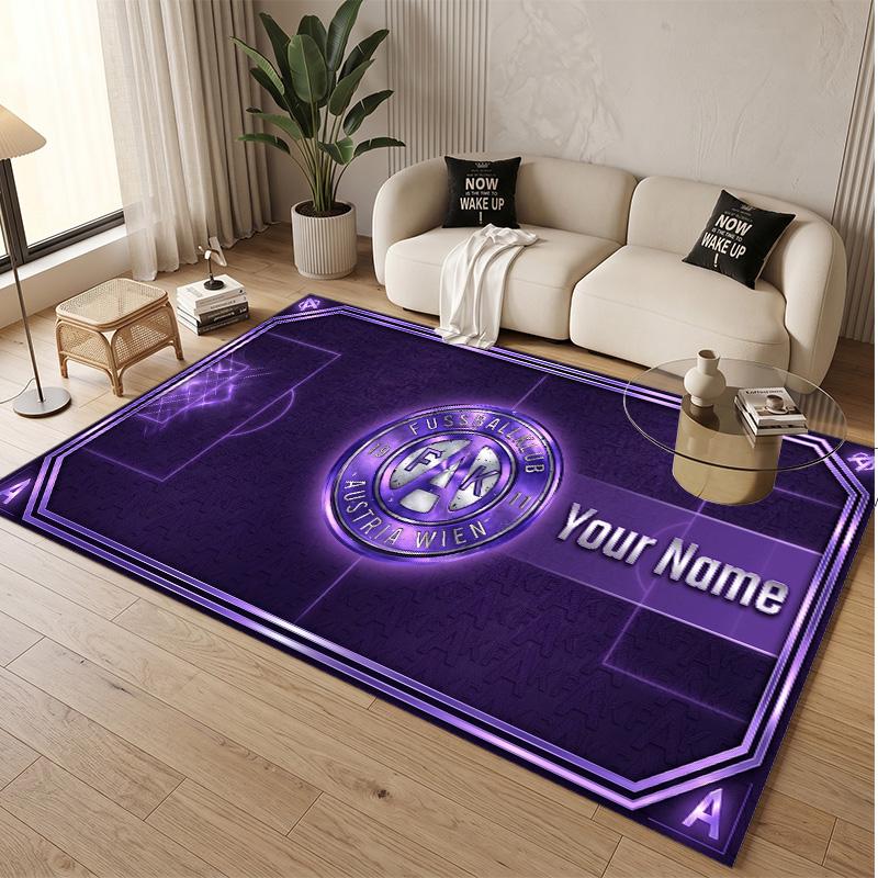 Personalized Crystal Velvet Carpet Austria Wien FC Pattern Non Slip Floor Rug