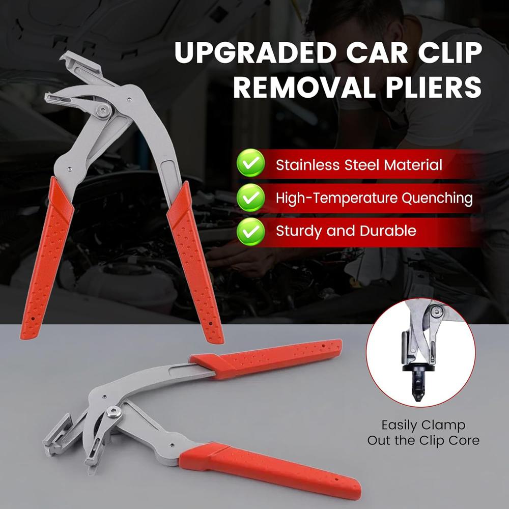 Auto Fastener Clip Removal Pliers Car Clip Pliers Trim & Door Panel Removal Tool Damage-Free Automotive Plastic Clip Remover