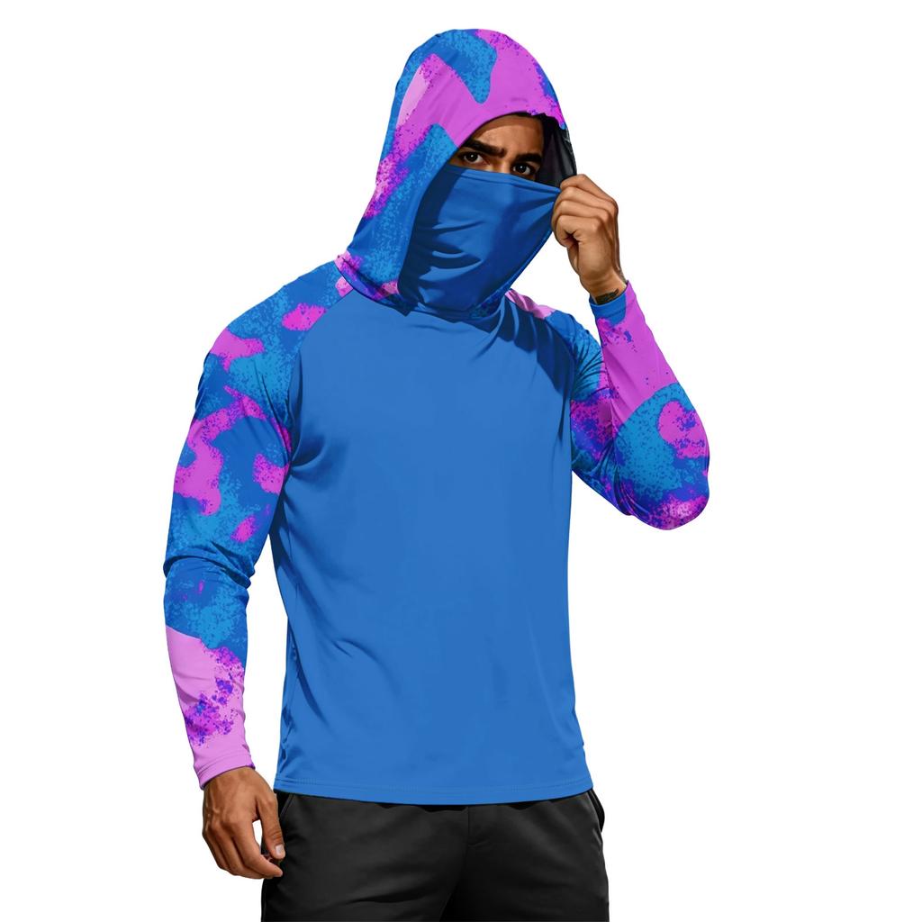 Men's Summer Quick-dryingLong-sleeved T-shirt Sun ClothingFishing FitnessSports Hded Long-sleeved Tp
