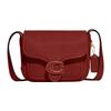 Tabby 18 Top Flap Logo Plaque Calfskin Crossbody Bag Small Women's Enamel Red
