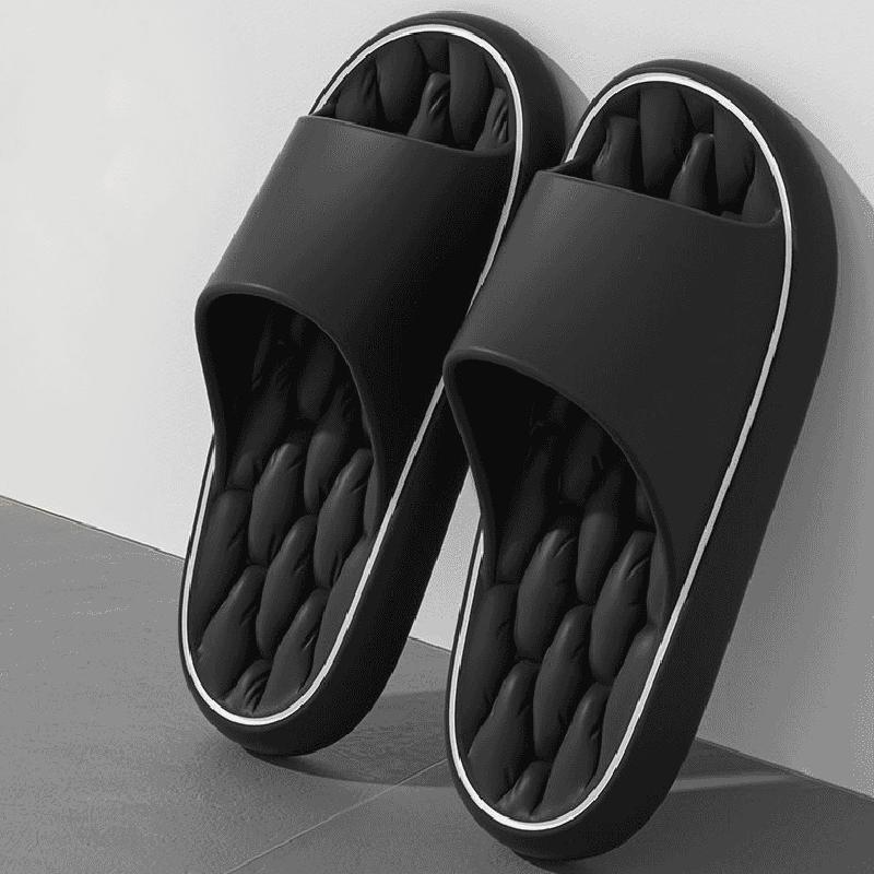 Unisex Colorful Flip Flops Door Slides Simple Super Light Fashion Soft Slippers Bathroom Elastic Shoes Beach EVA