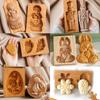 Ostern Weihnachten 3D Holz Keksausstecher Lebkuchenform Geschnitztes Dekorationsstempel Prägestempel Bastel Dekoration Backwerkzeuge M531 1