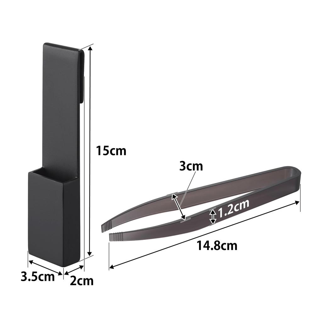Yamazaki Face Mask Tongs with x D2 x Keeps Hands Product Number 1410 Holder, Black, Holder W3.5 H15cm, Tower, Hygienic, Clean,