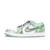 Jordan Air Jordan 1 Green Hill Spirit Fox Slip Resistant Abrasion Resistant Low Top Vintage Basketball Shoes Women's DC0774-138(Team836-)