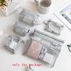 M-6Pcs Portable 3D Card Organizer Pouches Transparent Mesh Coin And Miscellaneous Storage Bags Travel Cosmetic Bag
