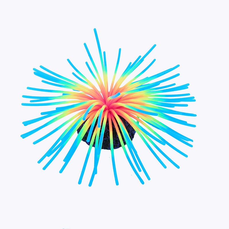Silicone Simulation Coral Rainbow Sea Urchin Ball Aquarium Decor