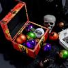 Halloween 6cm Painted Electroplated Ghost Ball Dark Skull Pumpkin Decoration Set Tree Hanging Party Pendant