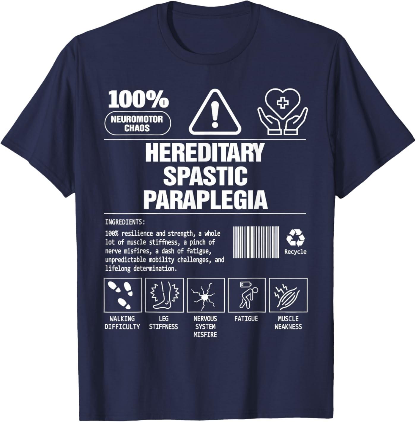 

Hereditary Spastic Paraplegia HSP Warrior Rare Disease T-Shirt 5XL різнокольоровий