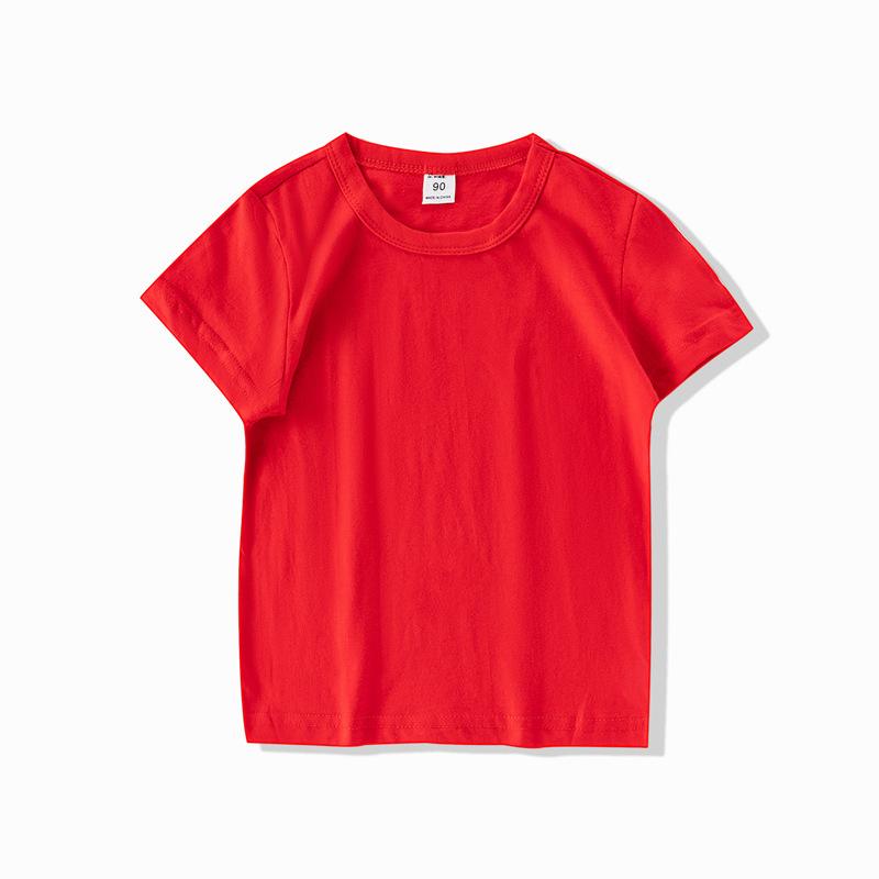 Summer Children's Short-sleeve White T-shirt Tops Kids Girl T-shirt Top Summer Thin Style Plain Color Boy Clothing