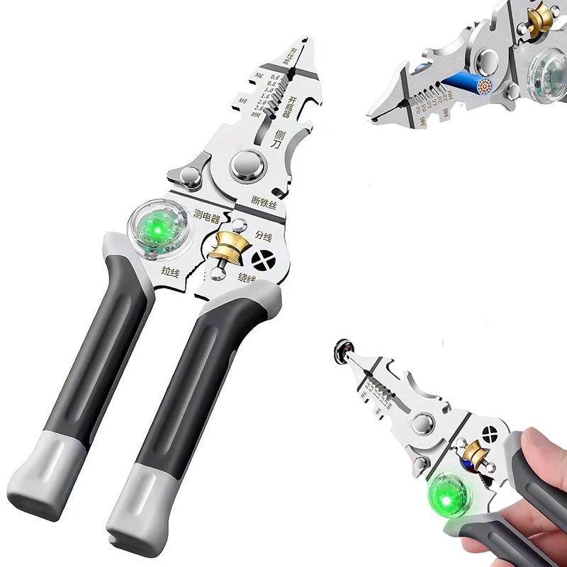 

Складной стриппер 10 в 1 с клещами для измерения электричества для резки, зачистки проводов, кабеля, ножницы электрика