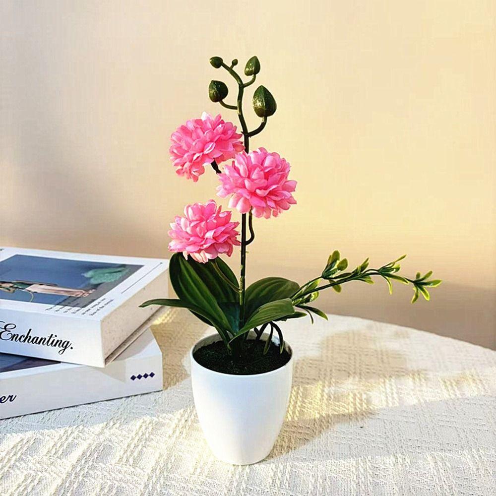 Small Ball Chrysanthemum Artificial Flower Bonsai Multicolor Photo Props Faux Chrysanthemum Flowerpotted Plastic