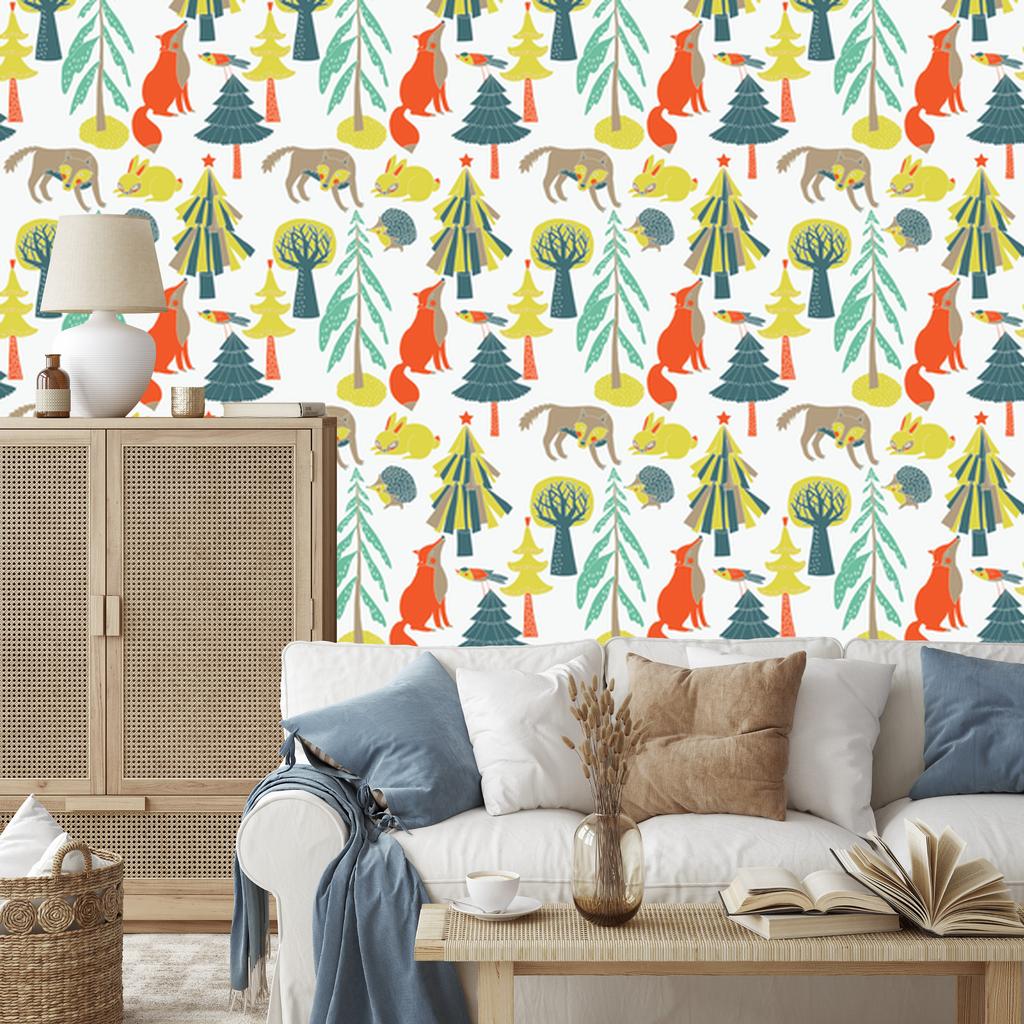 Forest Animals Wallpaper for Living Room and Bedroom 50x1000
