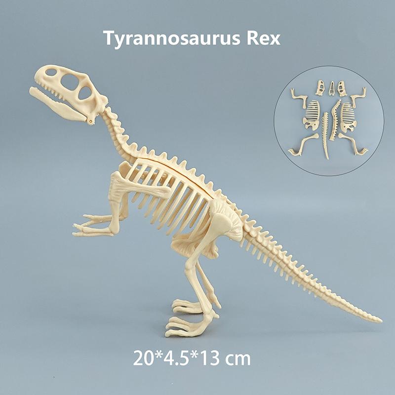 1 Set Kid Toy Diy Assembly Jurassic Dinosaur Fossil Skeleton Mosasaurus Tyrannosaurus Action Figure Collection Creative Model