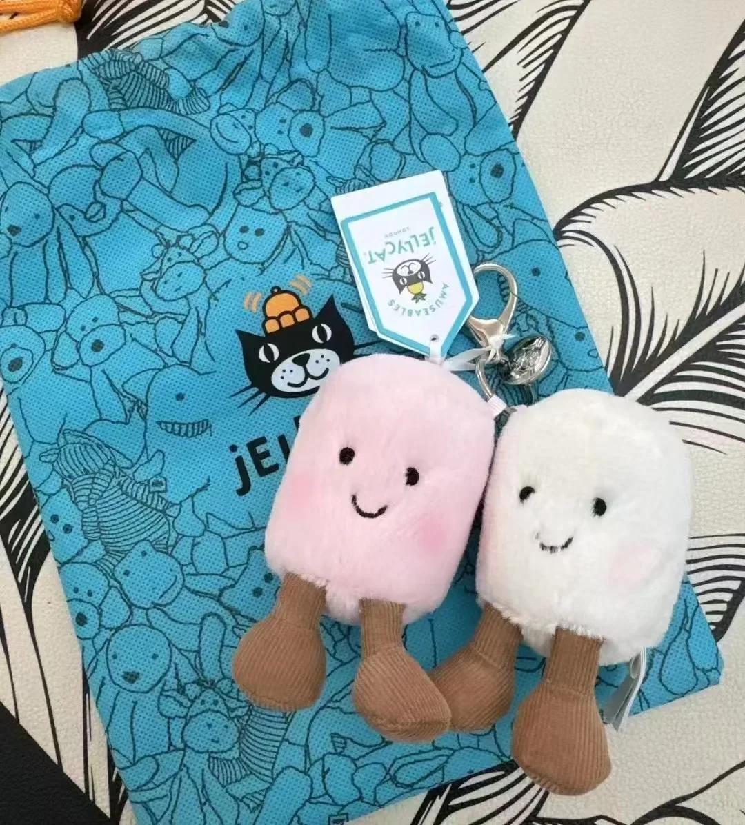 Flauschige Baumwolle Katzenzucker Zweifarbig Niedlich Weich Zweifarbig Schlüsselanhänger Croissant Plüschschlüsselanhänger Taschenanhänger Flauschiges Zubehör Spielzeug blue