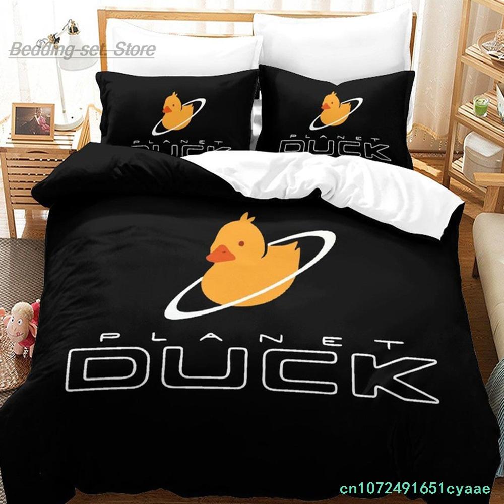 Quackity Duck Bedding Set Single Twin Full Queen King Size Bed Set Aldult Kid Bedroom Duvetcover Sets 3D Anime Bed Sheet Set