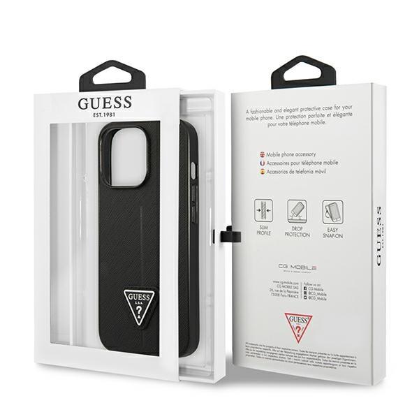 Guess Guhcp14Lpsatlk Iphone 14 Pro 6,1 Czarny/Black Hardcase Saffianotriangle Logo
