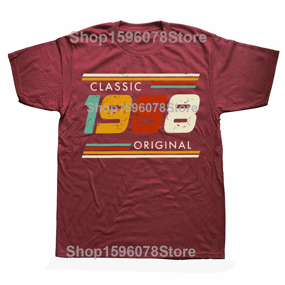 Zabawne Vintage Koszulki 1986 Styl Letni Graficzne Bawełniana Koszulka Streetwear Prezenty Urodzinowe Koszulka Męskie Ubrania Oversize Koszulki