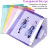 11 Pack Plastic Poly Filing Envelopes, Clear Document Folders US Letter A4 Size File Envelopes with Label Pocket & Paste Button for School Home Work