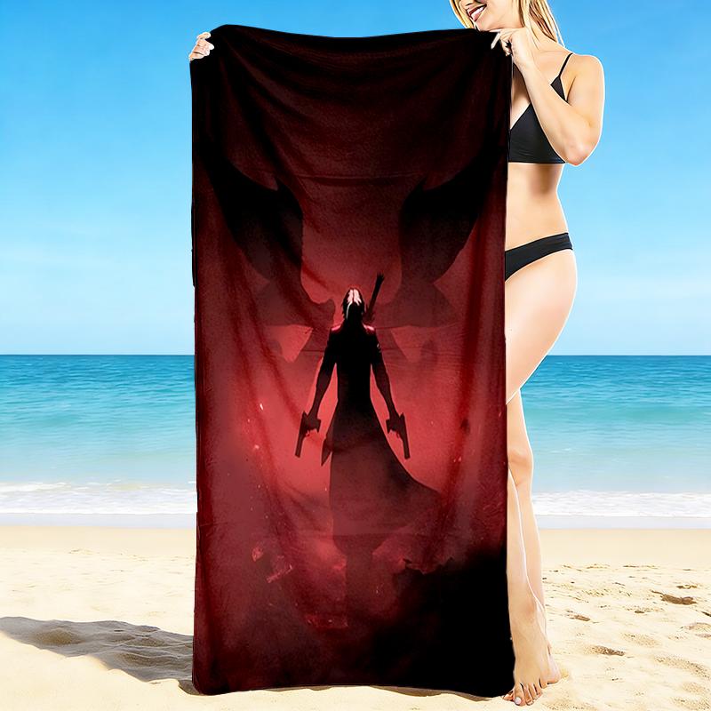 1Pc Dark Wings Power Beach Towel Quick Dry Multiuse For Beach Pool Gym Yoga Home Travel Christmas Halloween Xmas Gift G1275
