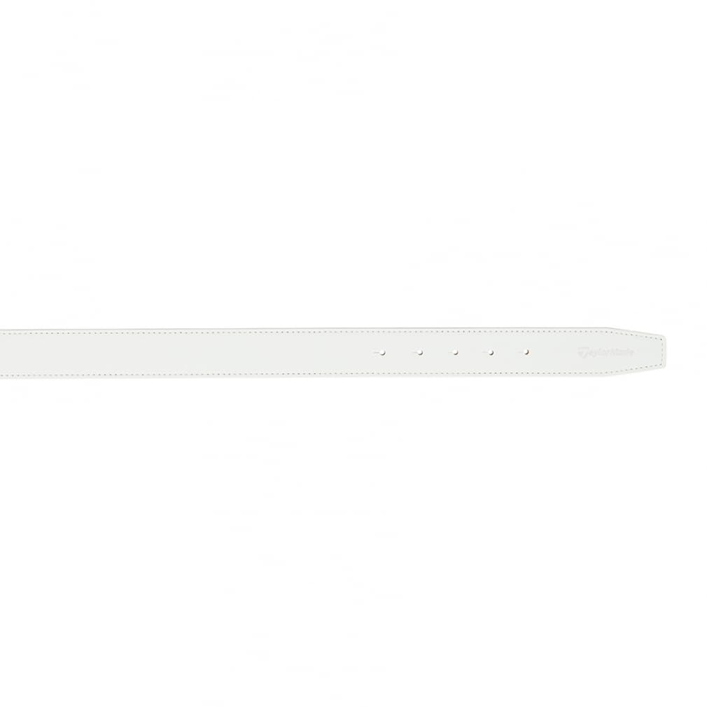 TaylorMade Men's Basic T-Buckle Belt, White, One Size Fits Up To 95cm, Visor, 2025SS UN565
