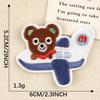 Cartoon Car Bear Embroidery Patch - Self-Adhesive Fabric Label for Clothing Accessories