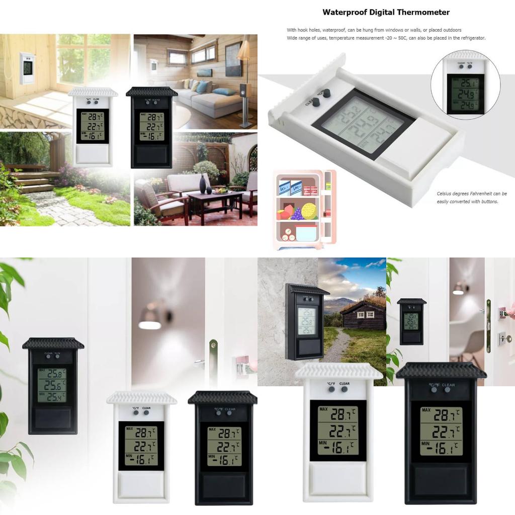 Versatile Indoor And Outdoor Temperature Measurement Thermometer For Home Garden Use
