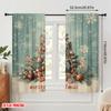 2pcs,2D Plane Printing Creative Curtains Christmas Tree (2) Durable Polyester (without Rod) Decorations Outdoor Perfect for