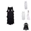 Qita Mittelalterliches Halloween Cosplay Kleid mit Bindetaillenband und Hofstil langem Rock Europäische und Amerikanische Fantasy-Elemente Größen S-xxl)