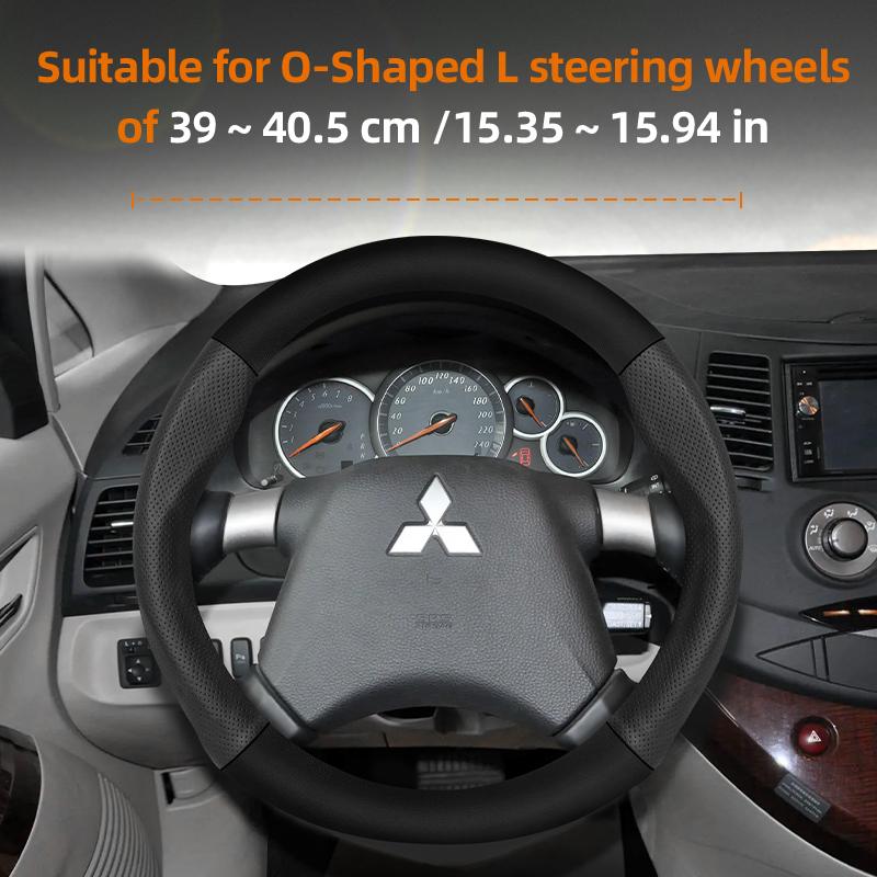 Cwnqah1 Cwmvjg1 Suitable for Mitsubishi Breathable Leather Matte Carbon Fiber Texture Steering Wheel Cover, Suitable for Outlander Phev Sport Eclipse