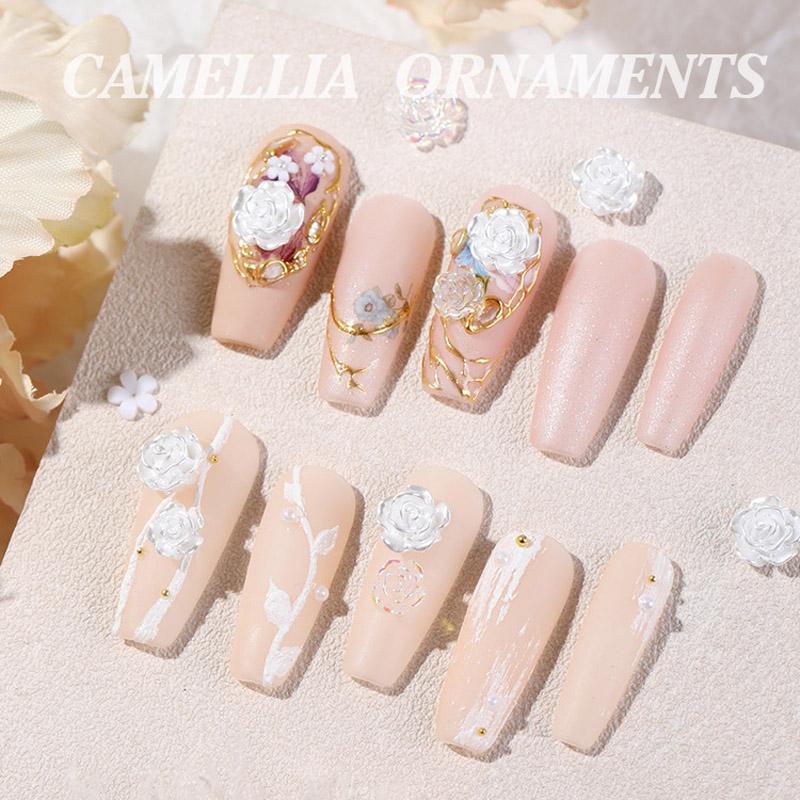 Nagelkunst Kamelie Schmuck Harz Blume Nageldekoration Nagelkunst Schmuck Zubehör