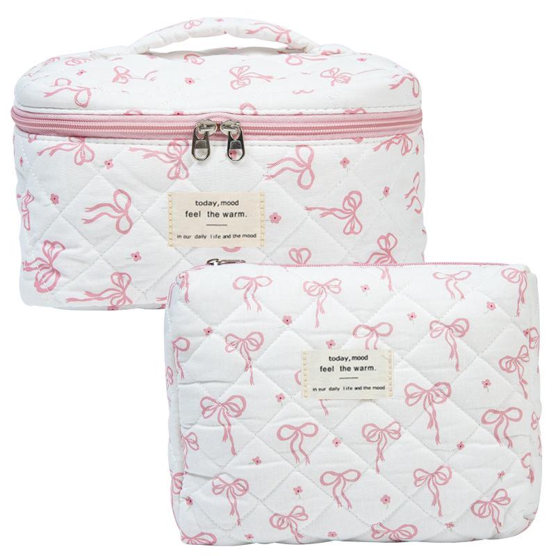 2023 Floral Cute Cotton Makeup & Toiletry Bag - Small, Fresh, Portable Storage Case