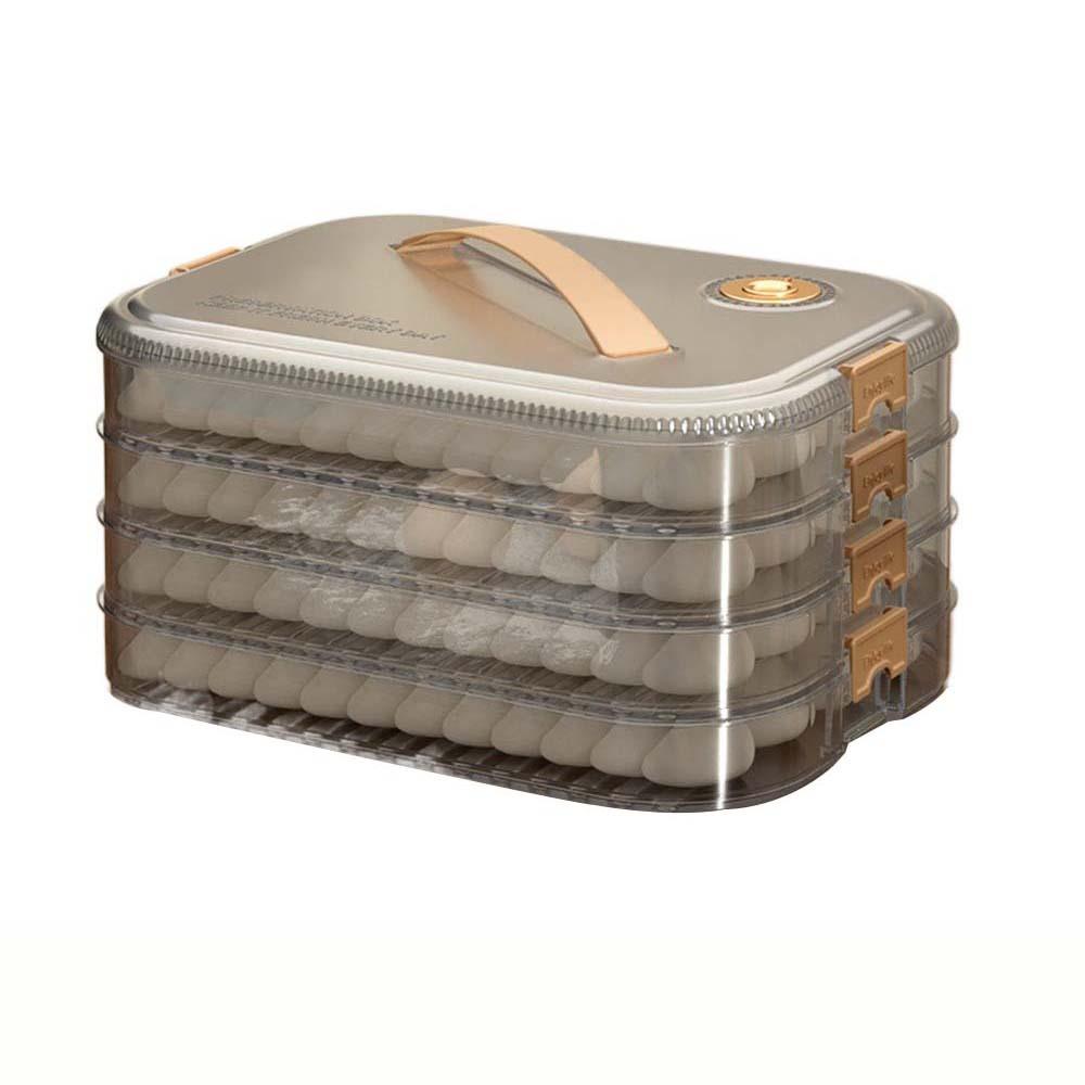 

Герметичный контейнер для хранения пельменей 1/2/3/4 яруса Контейнер для хранения продуктов Кухня Black-4 Layers