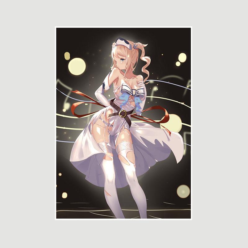 Genshin Impact Series Posters White Paper Anime Girl Poster Mural Home Decor Study Bedroom Bar Cafe Decoration Painting Wall Art Prints