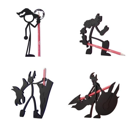 3D Printed Warrior Pen Gladiator Soul Stand Home Office Nightmare Pencil Holder Sorcerer Desktop Bookshelf Decoration