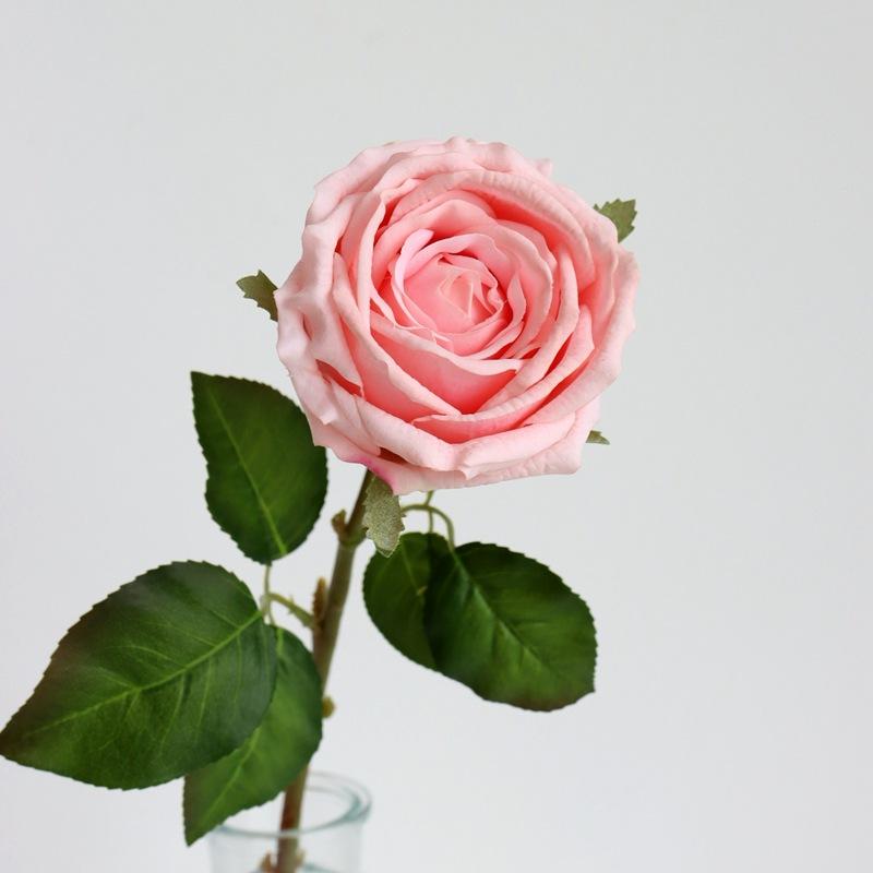 Simulated roses, realistic feel and moisturizing, single man-made plastic fake flower decorative ornament