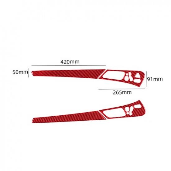 Red Carbon Fiber Interior Front Door Panel Cover Trim For Mercedes-Benz W203