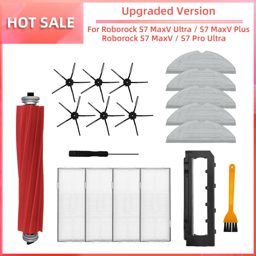 Compatible for Roborock S7 MaxV Ultra S7 Pro Ultra Accessories S7 MaxV Plus Robot Vacuum Main Side Brush Mop Filter Dust Bag