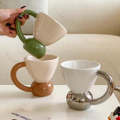 Tazza d'acqua in ceramica retrò creativa, di alta qualità, per la colazione a casa, tazze da latte d'avena, tazze da caffè squisite, regali di lusso per ristoranti leggeri
