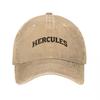 Hercules Vintage Washed Canvas Baseball Cap Retro Mythology Letter Print Dad Hat Breathable Casual Sports Sun Hat Unisex