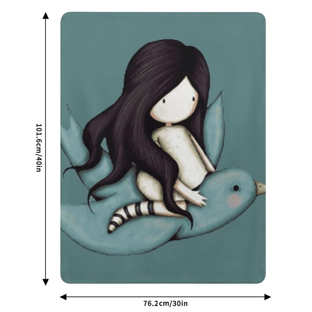 Gorjuss Flying Like a Bird Throw Blanket Reusable Durable Soft Blanket for All Seasons